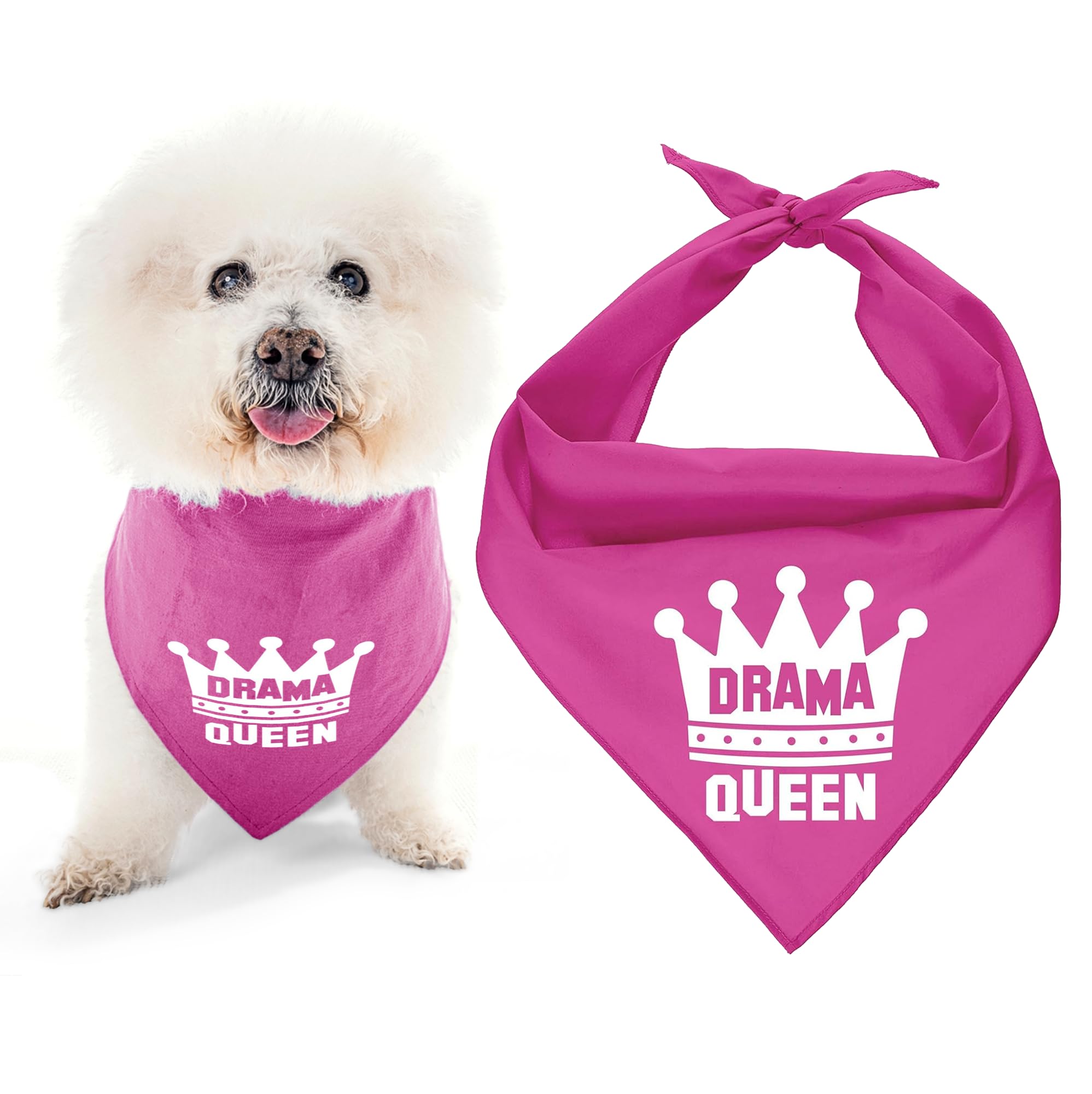 Parisian Pet Dog Bandana for Dogs and Cats - Dog Bandanas Large and Small Kerchief Scarfs - Dog Bandanas Drama Queen