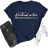 TUPOSU Be Kind Shirts Kindness is Free T-Shirts Inspirational Teacher Tee Tops