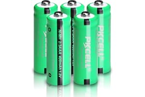 EBANEY PKELL NIMH 2/3AAA Battery 1.2V 400mAh Rechargeable Battery Button Top (5pcs)(They are not AAA Size Batteries)