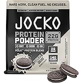 Jocko Fuel Mölk Whey Protein Powder - Keto, Probiotics, Digestive Enzymes, Amino Acids, Low Sugar Monk Fruit Blend - Supports Muscle Recovery & Growth (24 Servings, Cookies & Cream)