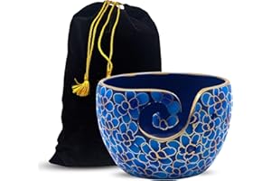 Yarn Bowl for Knitting & Crochet – Premium Aluminium Floral Holder with Swirl Cut | Anti-Tangle Dispenser for Smooth Flow | Y