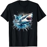 Cool Watercolor Great White Shark Open Jaw T-Shirt