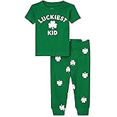 The Children's Place Unisex-Baby, Toddler and Kids Short Sleeve Top and Pants Pajama Set