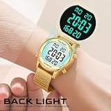Hearkent Pedometer Watch for Women Rose Gold 30m Waterproof 36mm LCD view 5