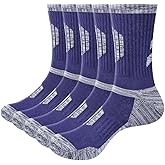 YUEDGE Men's Hiking Socks Moisture Wicking Mens Sock Cushioned Casual Athletic Sock Comfort Work Socks for Men, 5 Pairs