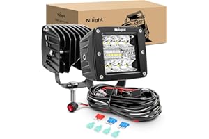 Nilight 2PCS 3Inch 42W LED Pods LED Cubes Upgraded Spot Flood Combo Beam Square Driving Light Backup Light Reverse Light Gril