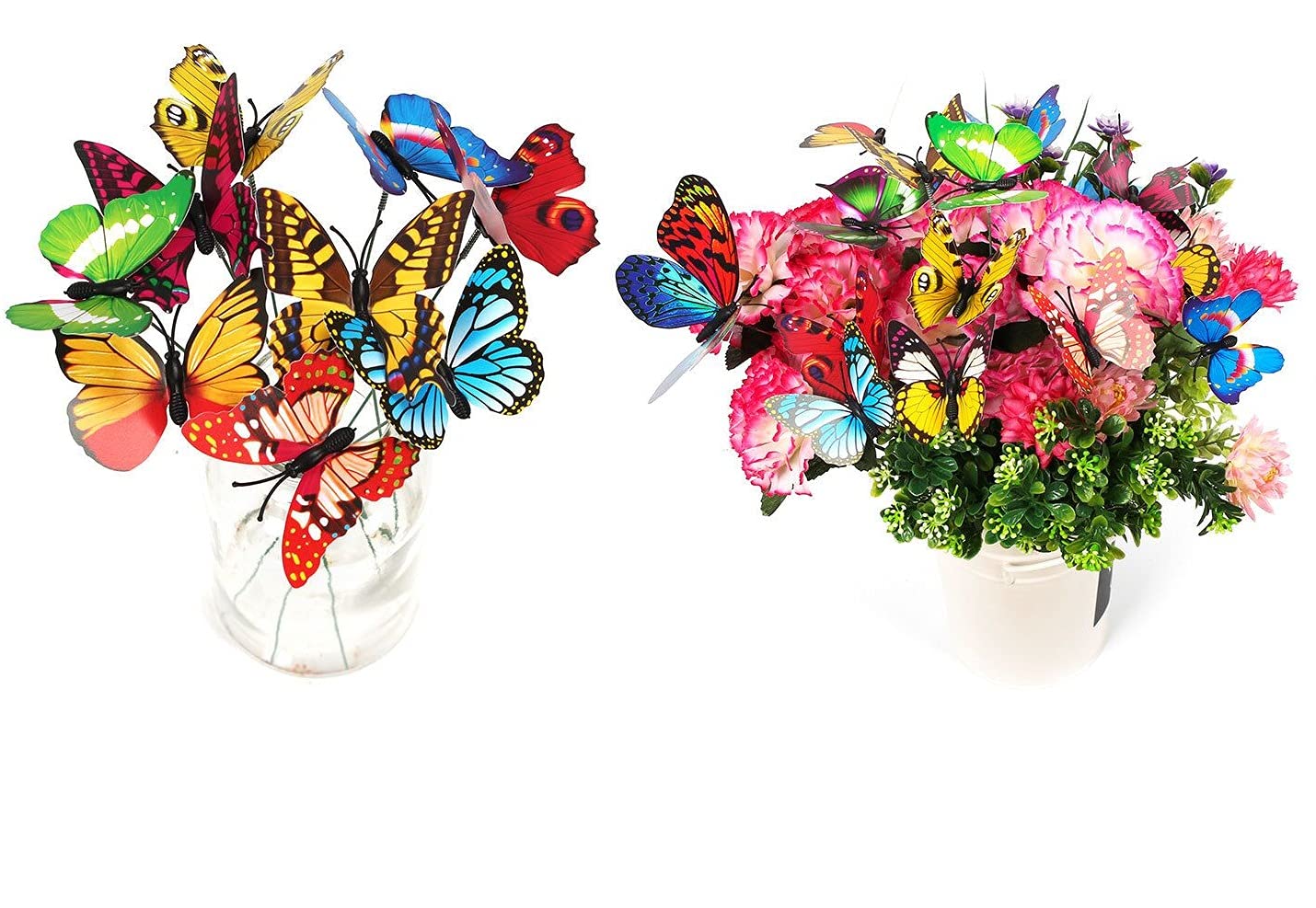 WHSCwp 50-piece butterfly specimen set, garden butterfly decorations on the terrace plant party lawn yard decoration (6CM)