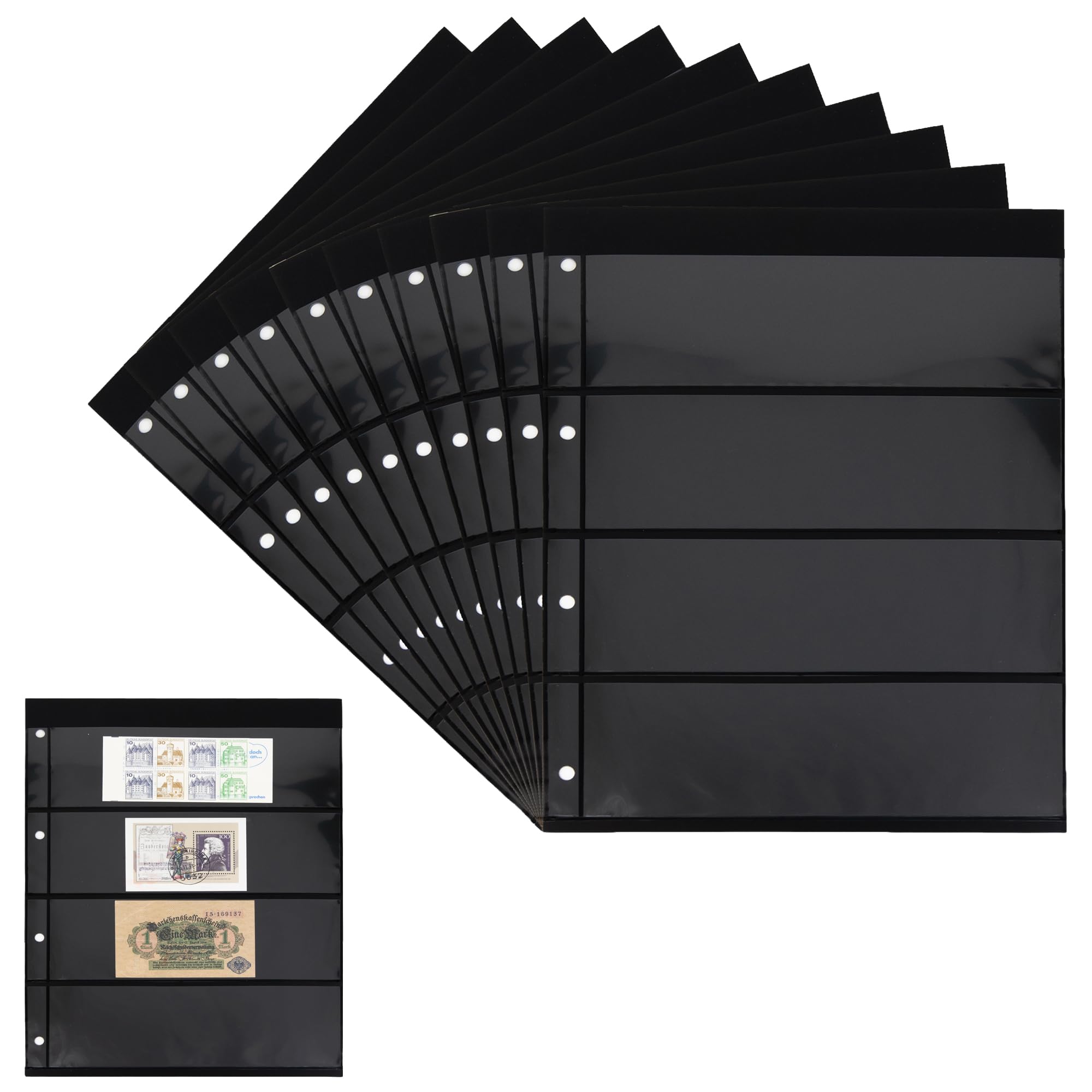 10 Prophila Double-Sided stocksheets, 4-Way Division, 4 Pockets