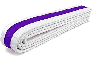 AAMA Martial Arts Belt White Belt with Mixed Color Stripe for Martial Arts - Taekwondo Karate Judo