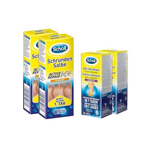 Fußpflege 2er Repair-Set gegen Hornhaut und Schrunden mit Schrundensalbe Active Repair + Anti-Hornhaut Creme Intensive von Sc
