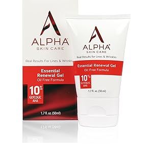 Alpha Skin Care Essential Renewal Gel | Anti-Aging Formula | 10% Glycolic Alpha Hydroxy Acid (AHA) | Reduces the Appearance of Lines & Wrinkles | Oily & Breakout Prone Skin | 1.7 Oz