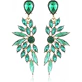 FENBORY Rhinestone Statement Earrings Cluster Crystal Drop Dangle Earrings Teardrop Chandelier Earring Dangling Prom Wedding Bridal Earrings for Women