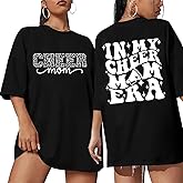 Oversized Baseball Mom Shirt for Women Funny Cheer Mama Tshirts Casual Game Day Graphic Tee Tops