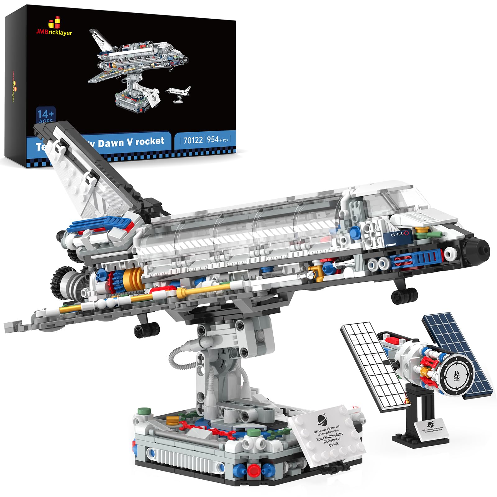 JMBricklayer Space Shuttle Building Blocks Kit 70122, Space Exploration Shuttle Construction Toys for Kids, Collectible Display Model Kits with Adjustable Stand, Idea Gifts for Boys Girls Adults