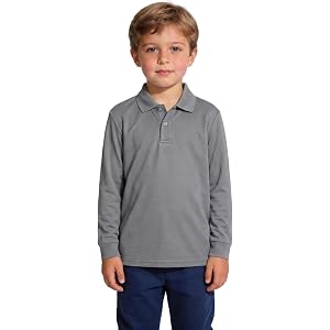 TAGIHOO Kids Mesh Polo Shirt Quick Dry Moisture Wicking Long Sleeve | Breathable lightweight mesh fabric, unisex design, suit