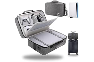 jamini Hard Shell Carrying Case for PS5, PS5 Pro, Travel Case for PS5, PS5 Pro Console Controller, Shockproof Protective Storage Bag for Playstation 5 Disk Digital Edition, Headset, Base