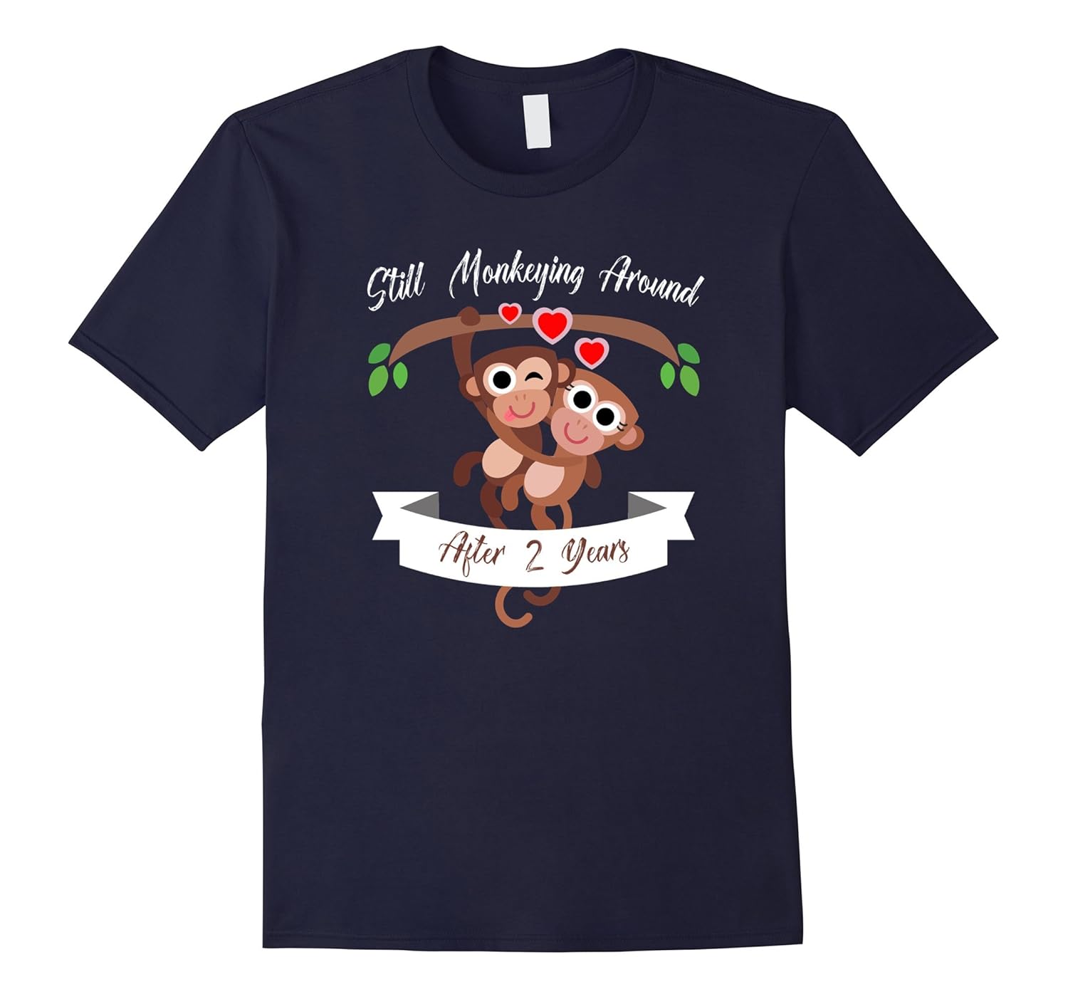 2nd Wedding Anniversary T-Shirt Funny Monkey Couple Tee-ANZ