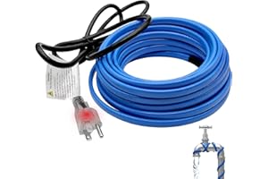 PFTJUJUDAN Heat Tape,Pipe Heat Cable for Pipe Freeze Protection,Self-Regulating Temperature Water Pipe Heating Tape,Water Pipe Heat Cable for Metal And Plastic Home Pipes (15FT)