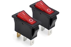Numano （2 Pack for 120927-24 Heater Switch Lighted Rocker Switch On/Off 120V 3-Prong 20A 125VAC Replacement for Electric Fire