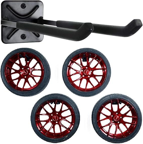 Heavy Duty Garage Tires Hooks Wall Mounted Hanger Tool Organizer Rack