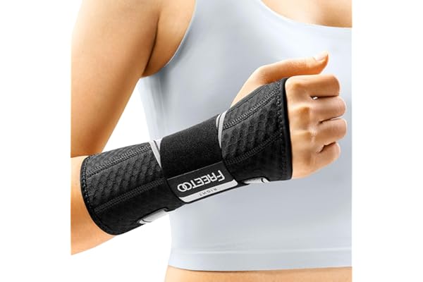 FREETOO Carpal Tunnel Wrist Brace Pro, Single-Pull Wrist Support for Sleeping with S Shape Splint, Lightweight Hand Brace for