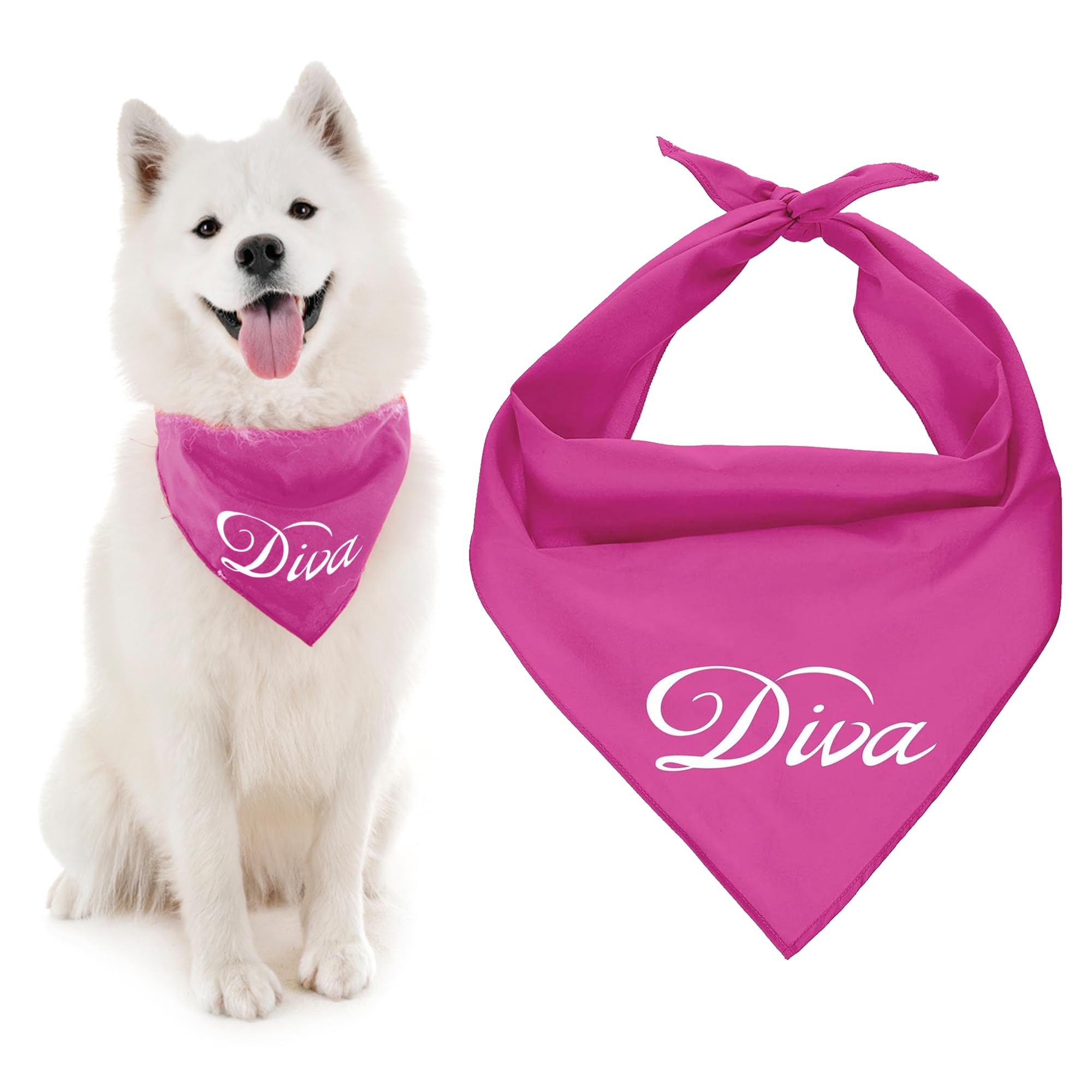 Parisian Pet Dog Bandana for Dogs and Cats - Dog Bandanas Large and Small Kerchief Scarfs - Dog Bandanas Diva