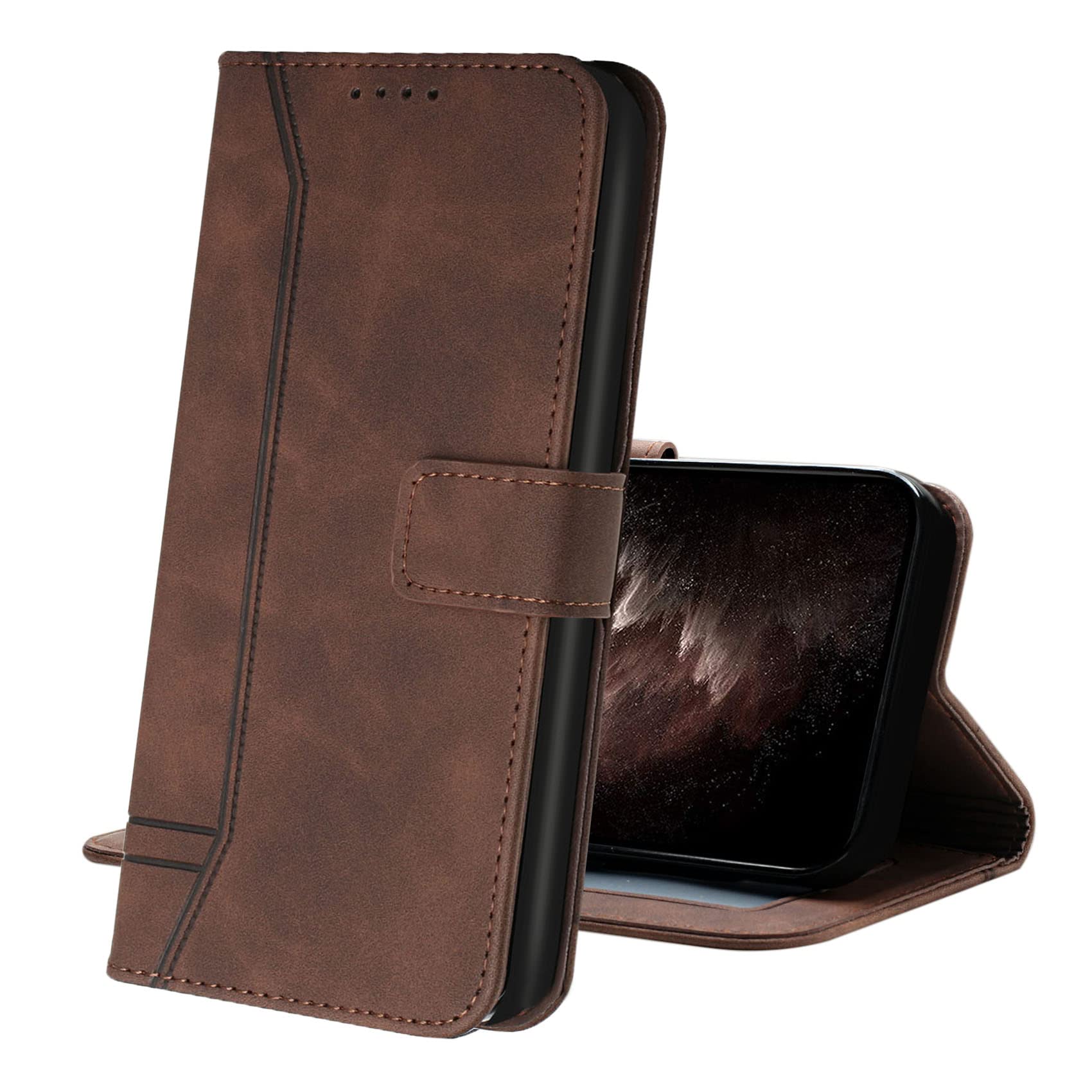 IMIRST Wallet Case for Honor 50 (6.57'') Faux Leather Flip Book Style Card Holder Folio Stand View Protective Cover Pouch for Honor 50 / Huawei nova 9. HX3 Coffee