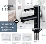 Wasserrhythm Basin Pillar Taps Pair Black Monobloc Twin 1/4 Turn 2PCs view 6