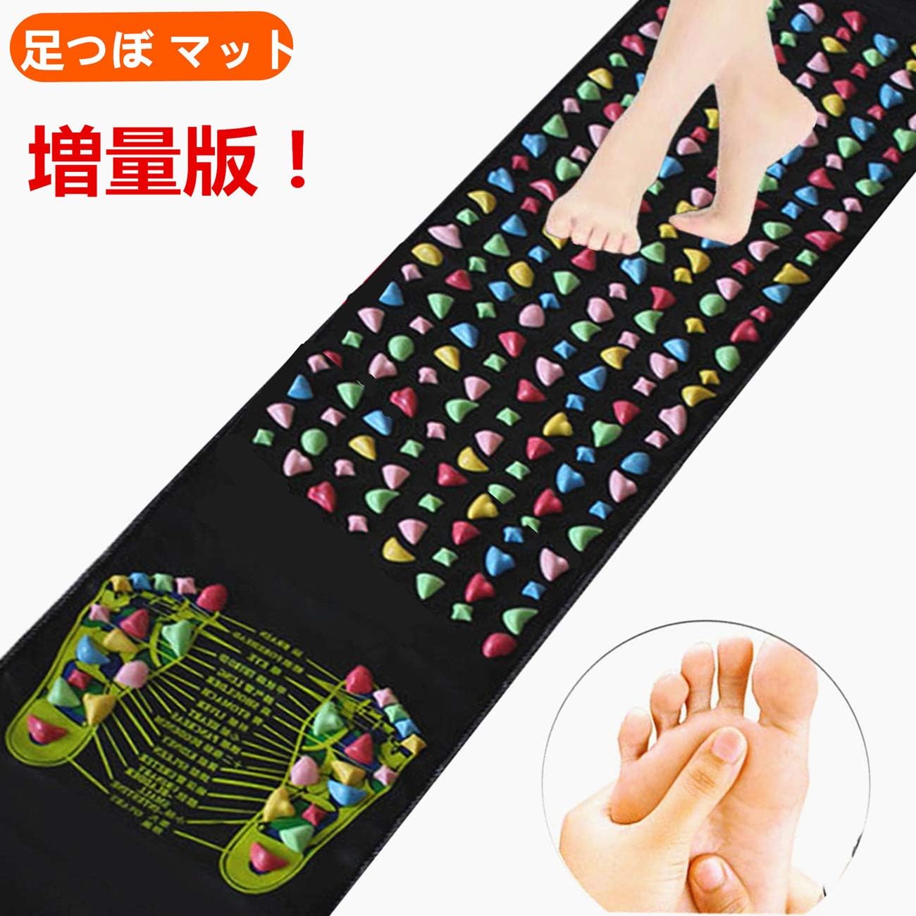 Amazon 足つぼ マット フットマッサージマット 175x35cm 足裏マット 健康ボード ウォーキングマット マッサージ ツボ刺激 フットケア 折りたたみ 血行促進 Ladlod マッサージ ツボ押しグッズ