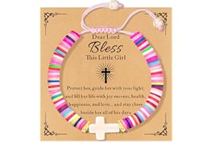 TOLOWOBK Stocking Stuffers for Kids, Teen Girls, Women Cute Cross Bracelet for Girls Christian Christmas Gifts for Women, Teenage Girls Gift Ideas Toddler Jewelry Trendy Stuff Religious WWJD Bracelets