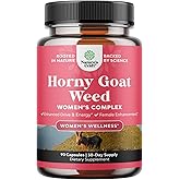 Horny Goat Weed for Women - Herbal Supplements Hornygoatweed Women Complex for Hormone Balance Mood Support & Overall Female Wellness - Maca Root & Tribulus Terrestris Female Supplement - 90 Count