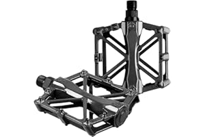 DUNCHATY Bike Pedals Mountain Bike Pedals Aluminum CNC Bearing Bicycle Pedals, Road Bike Pedals with 16 Anti-Skid Pins Lightweight Platform Pedals for BMX/MTB Bike 9/16" Spindle