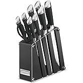 Cuisinart 11-Piece Kitchen Knife Block Set, High-Carbon Stainless Steel, Acrylic Black (C77SS-11BKC)