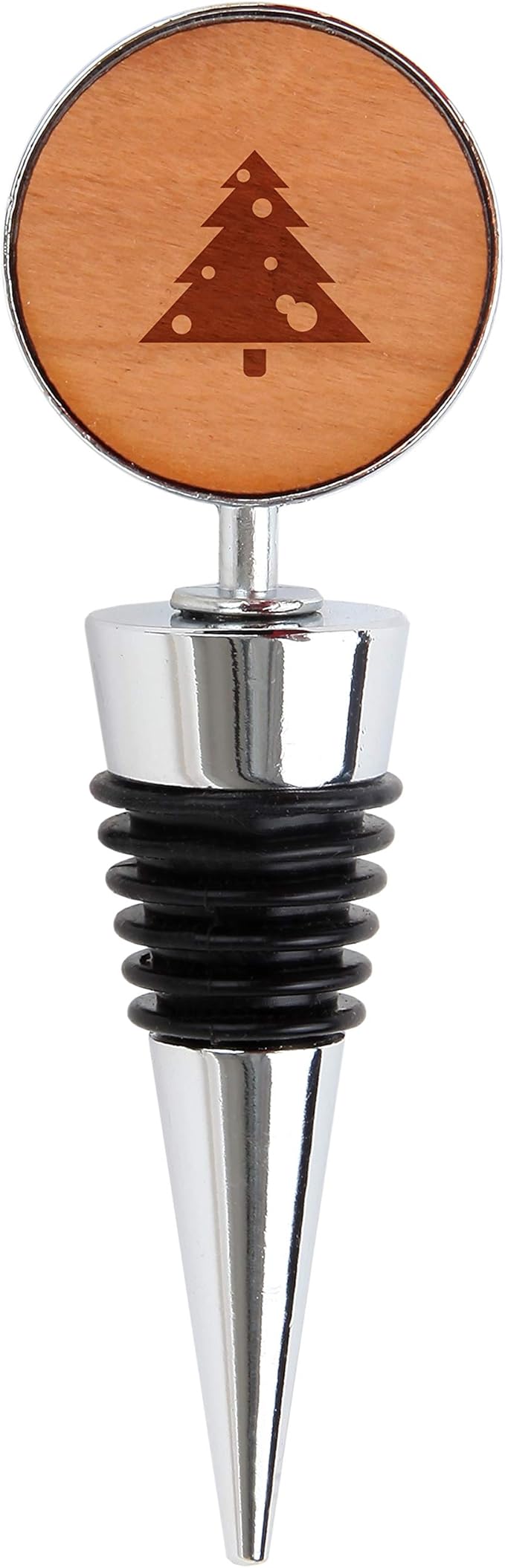 Decorated Christmas Tree Wooden Wine Bottle Stopper