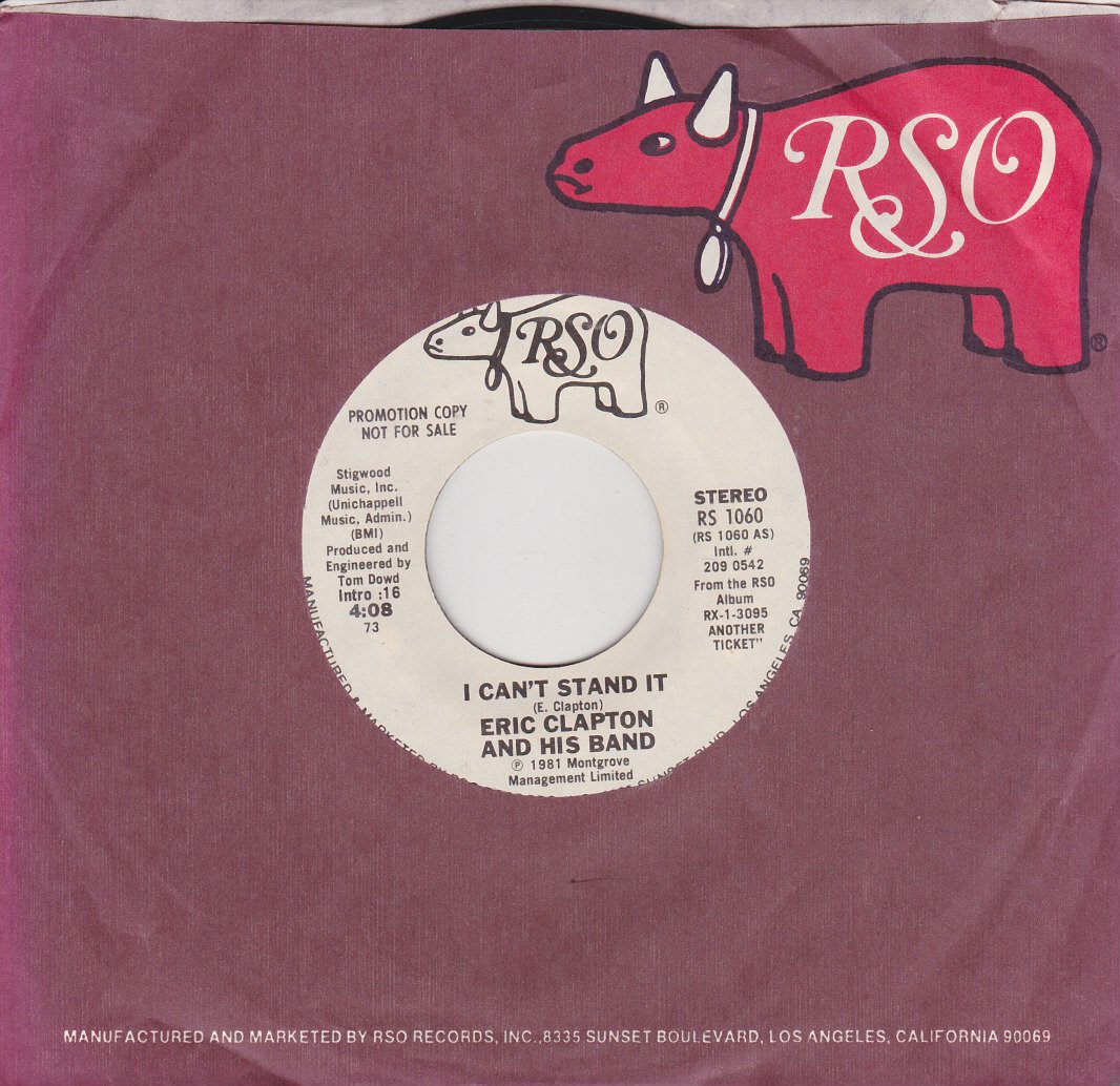 Eric Clapton Eric Clapton I Can't Stand It (Stereo Version) B/w I Can't Stand It (Mono