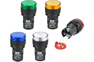 uxcell Energy Saving LED Indicator Light AC/DC 110V Dustproof Waterproof Signal Pilot Lamp for Electrical Equipment Power Ope