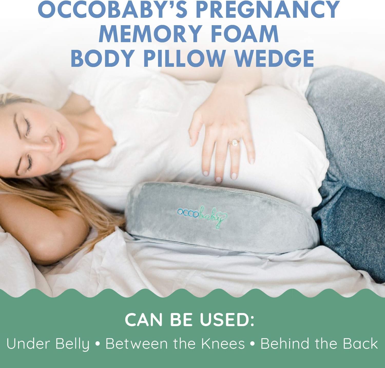 OCCObaby Pregnancy Pillow, Memory Foam Body Wedge for Belly, Knees and Back Support, Reversible Maternity Pillow with Removable Cover and Travel Bag: Kitchen & Dining