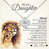 Larvincy To My Daughter Necklace From Dad With Heartfelt Message & Elegant Box, Gifts For Daughter From Father, Beautiful Jewelry Gift From Love Daddy On Graduation, Birthday, Wedding, Valentine’s Day
