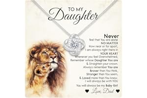 Larvincy To My Daughter Necklace From Dad With Heartfelt Message & Elegant Box, Gifts For Daughter From Father, Beautiful Jewelry Gift From Love Daddy On Graduation, Birthday, Wedding, Christmas