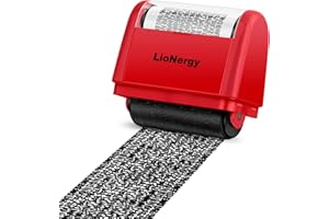 LioNergy Identity Protection Roller Stamp, 1.5 Inch Wide Roller Identity Theft Prevention Security Stamp - Red