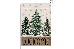 ONFAON Christmas Decorations -Christmas Trees Garden Flag 12x18 Inch Double Sided Outside Christmas Tree Winter Holiday Yard Outdoor Decorative Flag