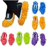 10pcs (5 Pairs) Mop Slippers Shoes Cover, Soft Washable Reusable Microfiber Foot Socks Floor Dust Dirt Hair Cleaner for Bathroom Office Kitchen House Polishing  Cleaning