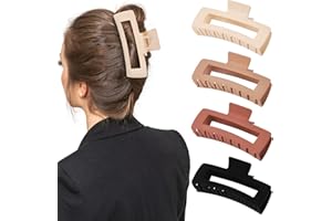 MINMUNJIU 4 Pack 5 Inch Extra Large Claw Clips for Thick Hair, Matte Non-slip XL Big Claw Clips for Long Thick Curly Hair, Jumbo Claw Clip Hair Accessories for Women and Girls