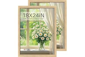 KissNow 18x24 Poster Frame set of 2, Natural Oak Wood Picture Frame, Wall Hanging