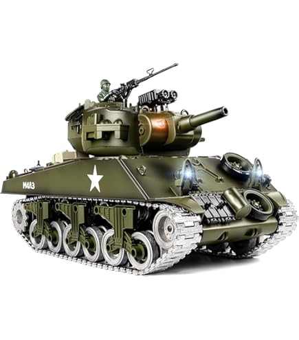 Amazon.com: 1/16 US M4A3 Sherman Tank (105mm Howitzer) Air Soft RC