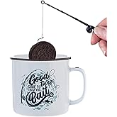 Boxer Gifts 'Good Things Come to Those Who Bait' Mug - Funny Fishing Gifts for Men On Birthday Or Christmas | Comes with a Joke Rod for Dunking Biscuits, White