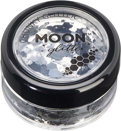 Moon Glitter Chunky Cosmetic Glitter - Silver Face Body Nails Hair Lips 3g