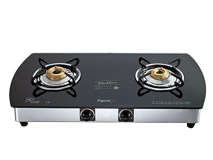 Pigeon by Stovekraft Blackline Oval SS Auto Gas Stove, 2 Burner