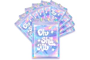 HOUSE OF PARTY Hangover Kit Bags - 10 Pcs | (5"x7") OH Shit Printed Ziplock Storage Hangover Kit | Resealable Bags for Packaging and Bachelorette Party Favors