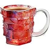 VNROSE Painted Book Coffee Mug - Novelty Coffee Mugs，Personalized Gift for Book Lovers, Christmas Gifts For Women,Unbreakable Library Art Cup(red)